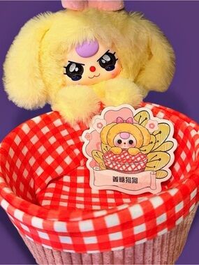 Baby Three Storage Basket Plush Ginger Puppy